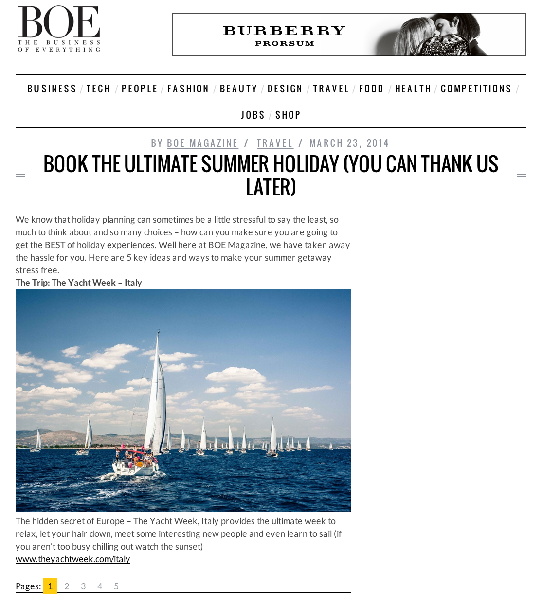 BOE Magazine is featuring The Yacht Week